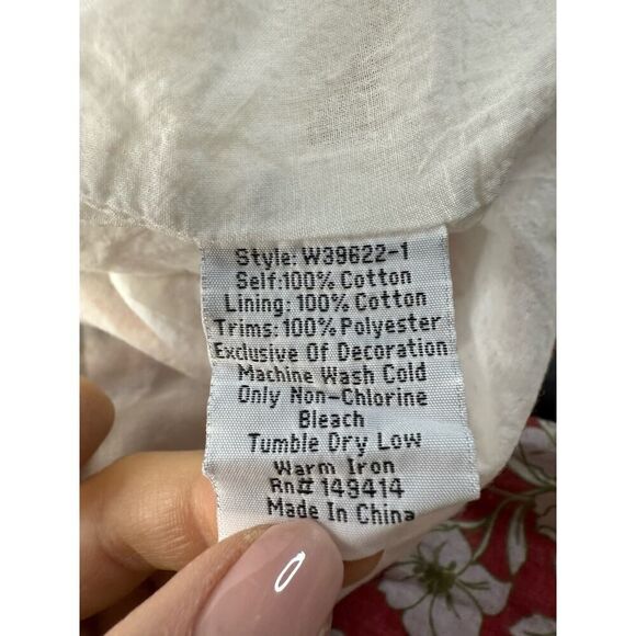 Johnny Was FLORA TIE BACK DRESS Patchwork Floral Multicolor Cotton sz M - Picture 15 of 16